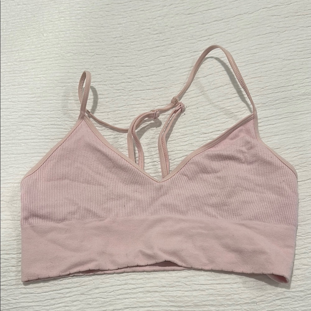 Anthropology Pink Ribbed Bralette